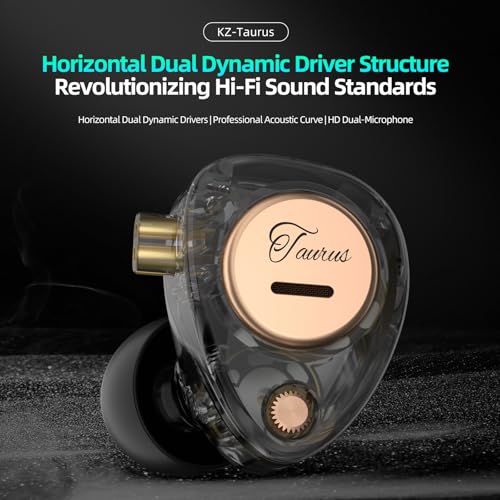 Image of KZ Taurus in Ear Monitor Headphones, Horizontal 2DD Gaming Earbuds Wired IEM in Ear Headphones, Noise Cancelling Ear Buds Sound Localization in-Ears for Singers Musicians Audiophiles