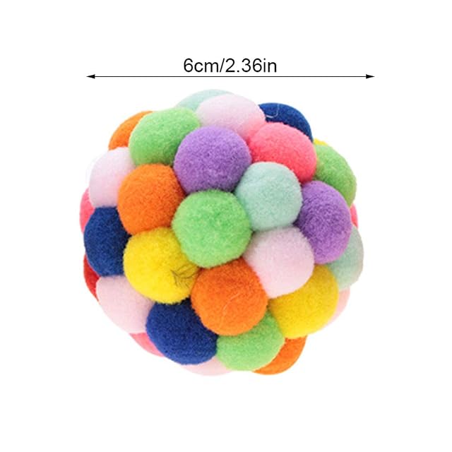 Foto 5 de 7 de Pelota para gatos con catnip y campana, juguete interactivo de felpa colorido para masticar y entrenamiento