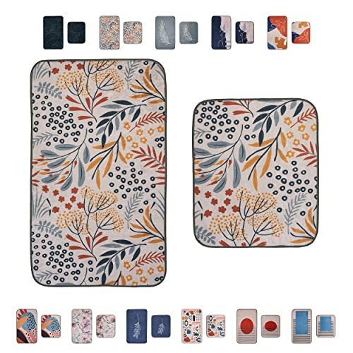 uandu Lot de 2 tapis de salle de bain Oeko-TEX® - 60 x 100-50 x 60 cm - Lot de 11 tapis de bain - Séchage rapide - Antidérapant - Lavable Cover