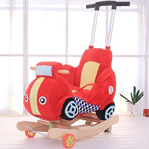 Rocking Horse Hölzerner Schaukeltier Mit Rad & Putter & Sicherheitsgurt, Wippstuhl Innen Im Freien – Bild 4