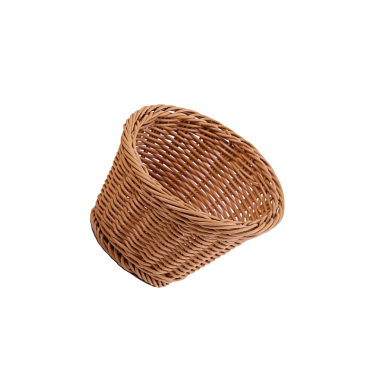 Garneck Simulated Rattan Braided Basket Woven Basket Fruit Decor Seagrass Storage Baskets Wicker Rattan Basket Fruit Container Rattan Laundry Basket Fruit Trays Bread Basket Tray Coffee