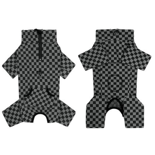BT Bear Dog Winter Coat, Warm Fleece Dog Cold Weather Coats, Plaid Dog Pajamas, Pullover Dog Jumpsuit - Image 2