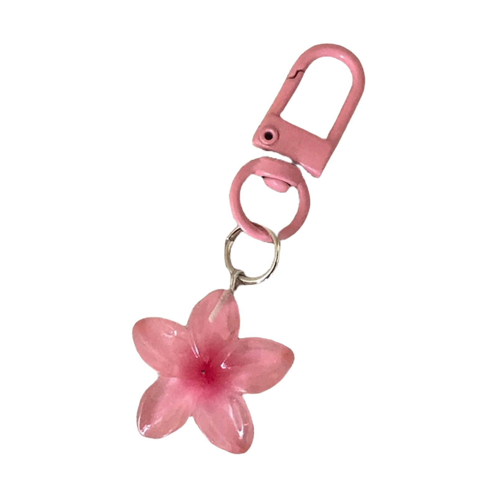Yugshnkfc Unisex Rose Red Sweet Styles Sturdy Acrylic Flower Keychain Portable And Sturdy Jewelry Accessory Convenient For Everyday Casual Use