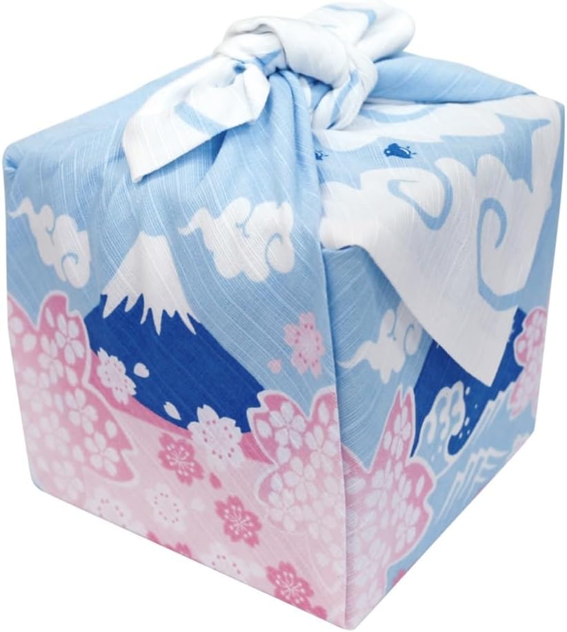 Furoshiki - Paño de envoltura tradicional japonés, fabricado en Japón, 100% algodón, 19.7 x 19.7 pulgadas (Mt.FujiFujisan)