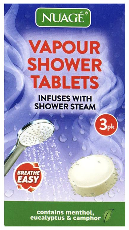 Vapour Shower Tablets, Pack of 3 Tablets Contains Menthol, Eucalyptus and Camphor