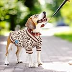 On The Roll， Stacked V-Neck Leopard Print Pullover Dog Sweater, Pet Dogs Sweaters, Knitted Dog Clothes, Pet Clothing, Suitable for All Seasons and Types of Dogs, （M） - Image 4