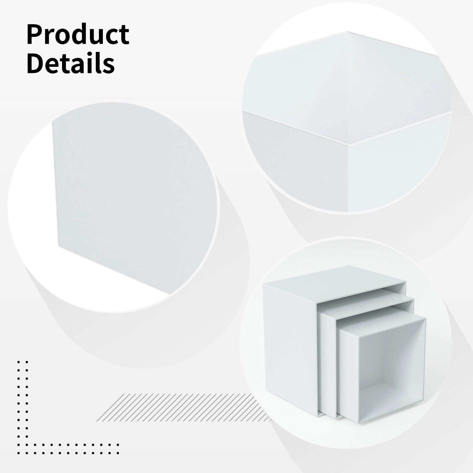 6-Piece Acrylic White Dessert Display Stand Set, Multi-Level Risers For Cakes, Pastries, And Desserts, Adjustable Heights For Parties And Weddings