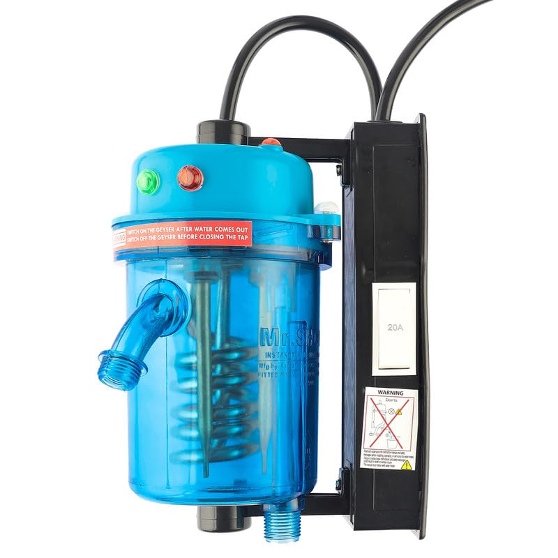Mr.SHOT Vikram Pro - Jogger | Indias 1st Polycarbonate Body Exclusively for Bathing | Built With 16A Switch | Heavy Duty Heating Element | 5" Dual Automatic Thermostat | Bblue-image-1