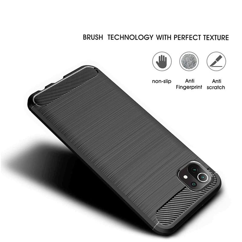 Image of Hybrid Carbon Fiber Back Case for Xiaomi 11 Lite NE 5G / Mi 11 Lite 5G (Black)