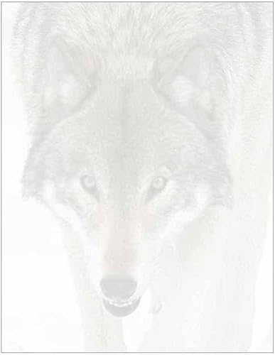 Papel de carta de papel con cara de lobo, diseño de animales salvajes, regalo, negocios, oficina, fiesta, suministros escolares