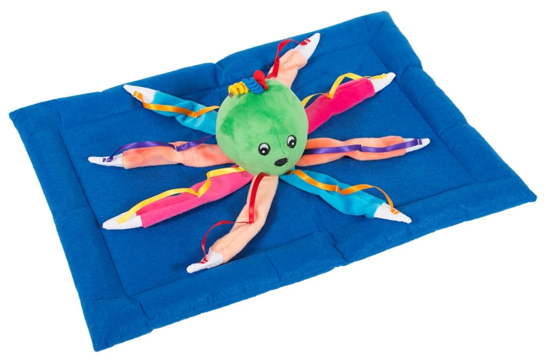 Couverture tactile Octo - Avec module de vibration - Stimulation tactile et visuelle - À poser sur les genoux - Bleu - Pour la relaxation et la concentration