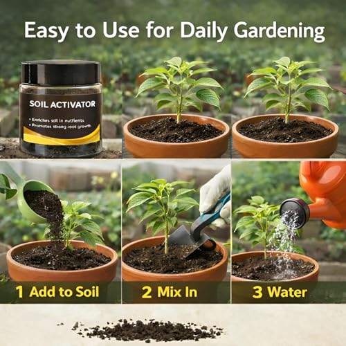 Image of Soil Activated Treasure Plant Growth Booster | Improves Soil Quality & Root Support | Suitable for Indoor & Outdoor Plants | for Pots, Gardens & Home Plants | Easy to Use 200gm (3 Unit)