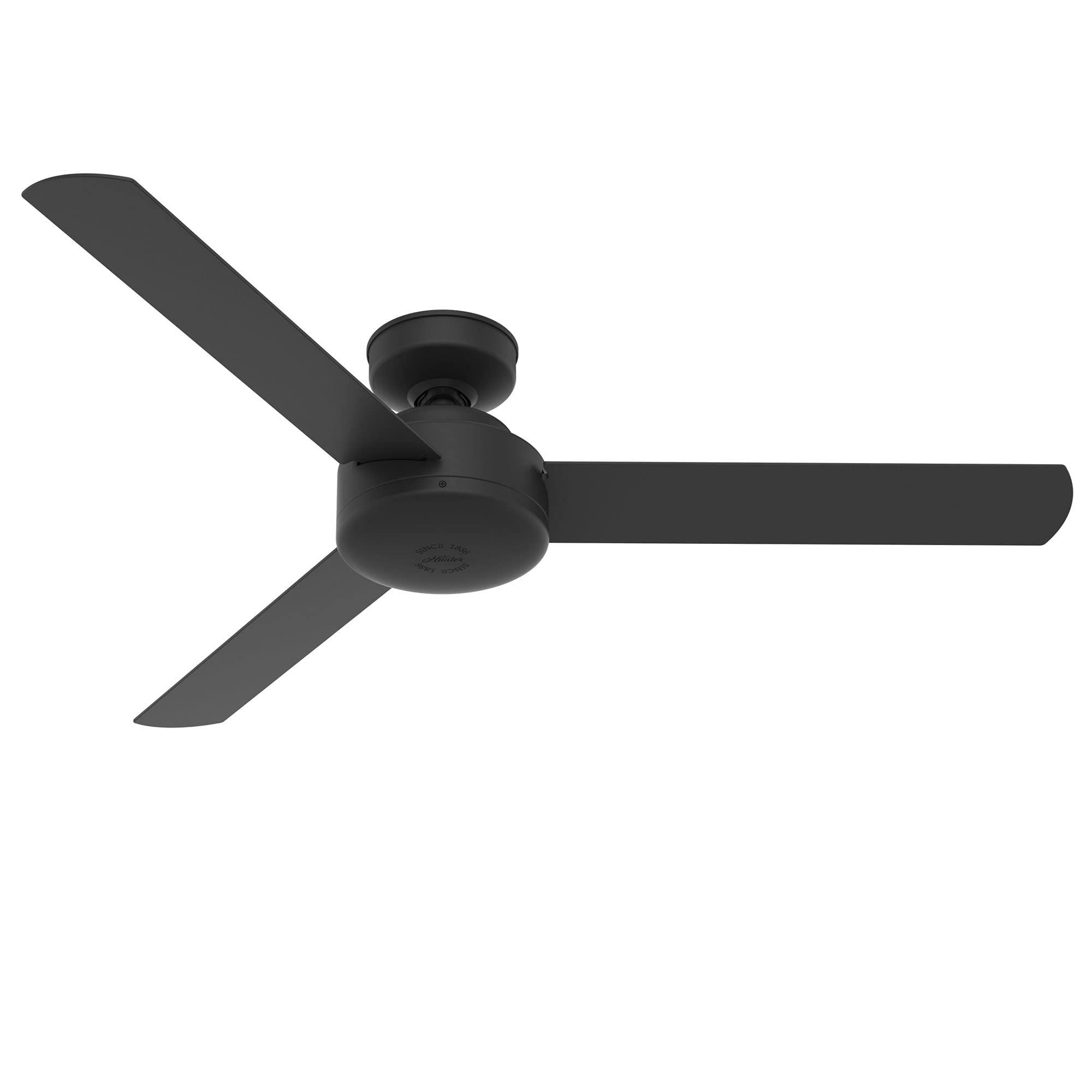 Hunter Fan 52 in Contemporary Matte Black Finish Indoor Ceiling Fan with 3 Blades (Renewed)