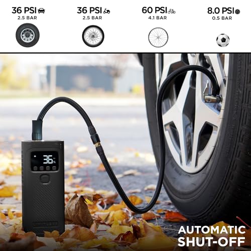 Limitless AirPro 150 PSI Portable Air Compressor Pump with Digital Display, 4,000mAh Power Bank, LED Flashlight, Auto Shut-Off & Adapters for Car/Bike Tires, Sports Balls, and Pool Inflatables - Thumbnail 4