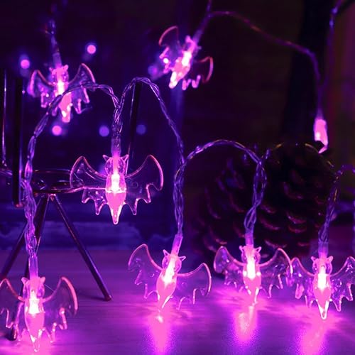 2PCS Halloween Bat Led Lights 10ft 20 Led String Lights Battery Powered - image 3
