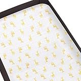 aden by aden + anais Pack ‘n Play Playard Crib Sheet, 100% Cotton Muslin, Super Soft, Breathable, Snug Fit Safari Babes- Giraffe