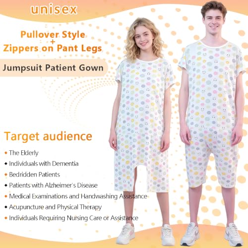 Image of Unisex Anti-Strip Adaptive Jumpsuit with Back-Zipper,One-piece Short-sleeved Trousers,Suitable for Seniors,Dementia Patient,Alzheimer's Patients,Incontinence Care