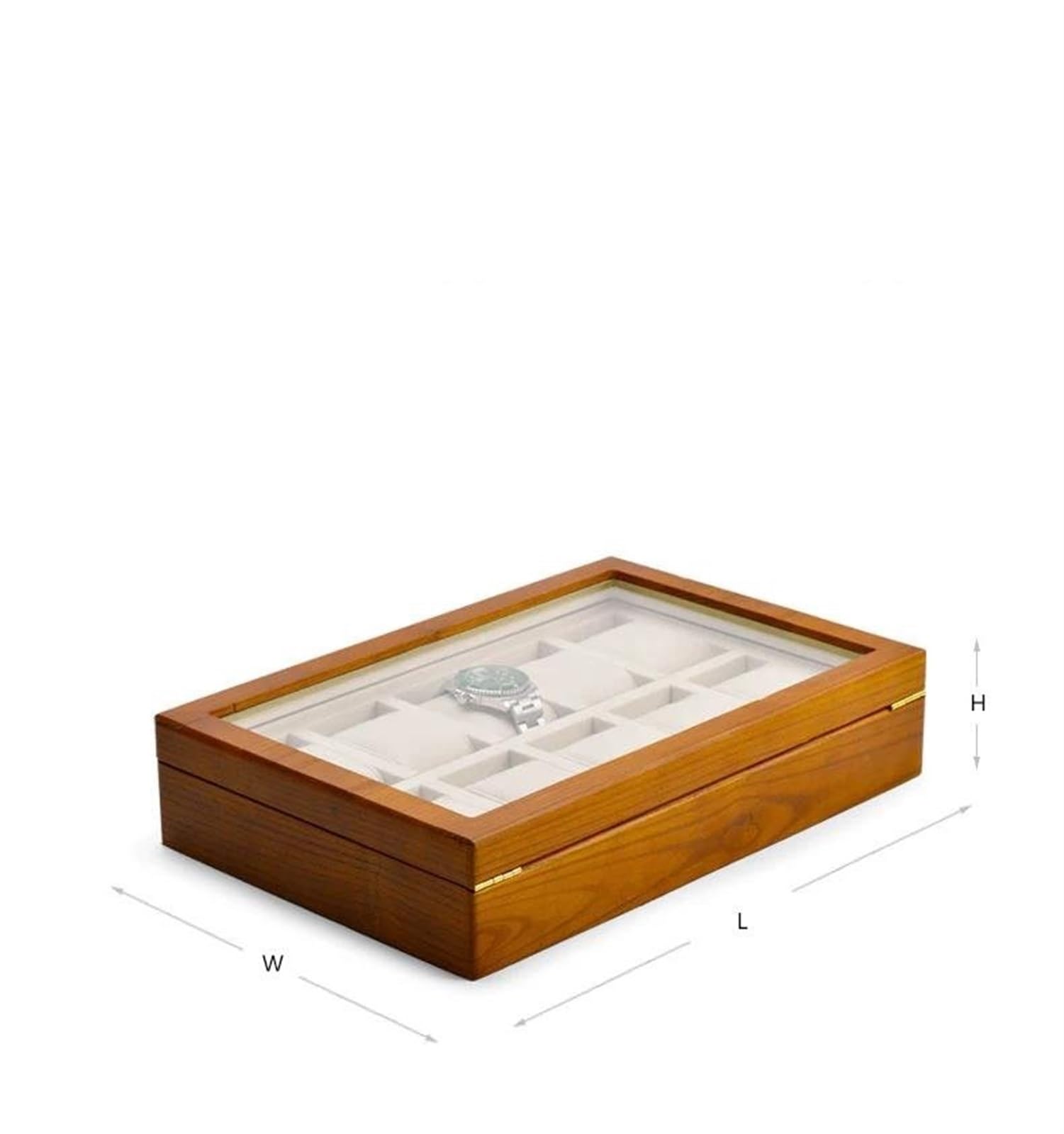 Ideias De Presentes Caja Organizadora Relojes Beige Almacenamiento Relojes Madera Maciza Joyero 10 Rejillas Estuche Exhibición Almacenamiento Relojes Microfibra Caja Regalo Navidad