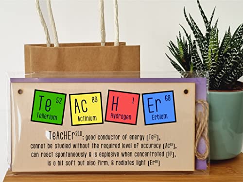 The Plum Penguin Handmade Wooden Hanging Wall Plaque Teacher Symbols Periodic Table Joke Clever End of School Term Gift - Image 3