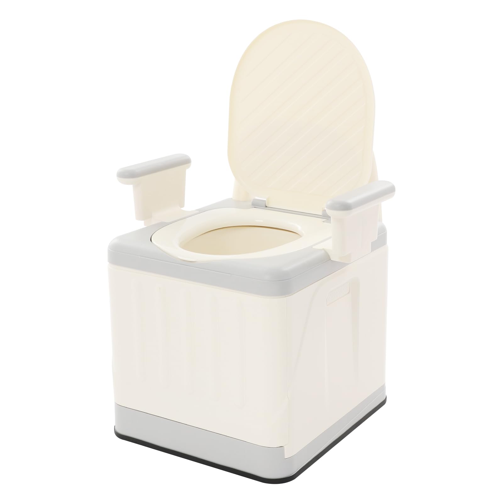 Komody nocne Bedside Commode dla seniorów, krzesła toaletowe z podwójną pokrywą, toalety i podłokietniki, krzesło toaletowe dla seniorów, niepełnosprawnych (kolor szary)