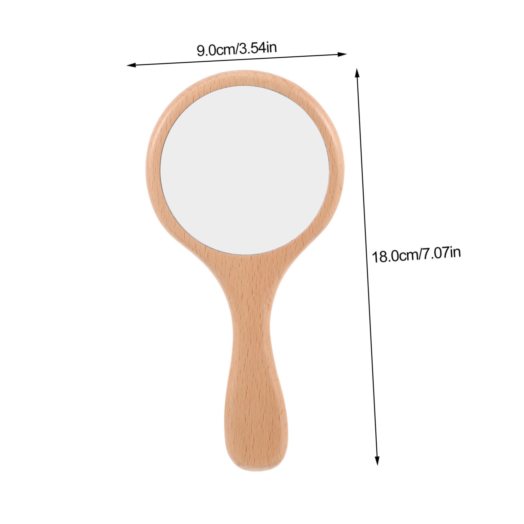 Espejo De Maquillaje De Madera Retro Espejo De Mano Portátil Diseño Vintage para y