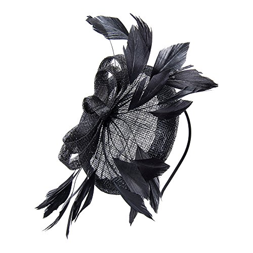 Blue Banana Tocado Estilo Años 50 Tipo Diadema con Varias Plumas (Negro)