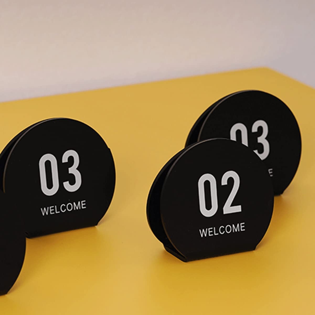 Números De Mesa De Acrílico, Carteles De Mesa De Impresión De Doble Cara, Juego De 10 Carteles De Escritorio De Panel Negro Con Pies, Ideal For Recepciones Rústicas, Banquetes, Cafeterías, Restaurante