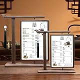 JUTSTJUKO Holzschilderhalter, vertikaler Tischkarten-Klapp-Display, doppelseitiger Flyer-Display-Rahmen mit Basis, Tischkarte für Bilder, Papiergeschäft, Büro, Menü, Einzelhandel, Show, Messe (Walnuss