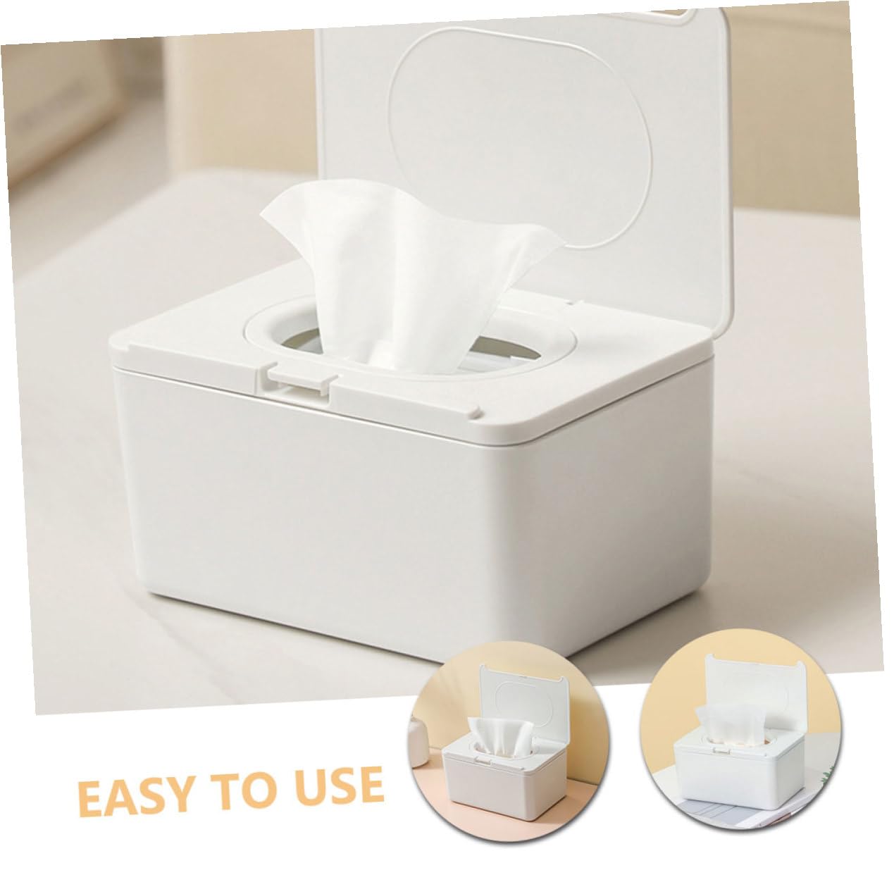 ibasenice 2 piezas Dispensador de Toallitas para Caja Reutilizable para Toallitas Húmedas y Secas Portátil y Ligero para Cochecito Escritorio y Hogar Diseño Moderno
