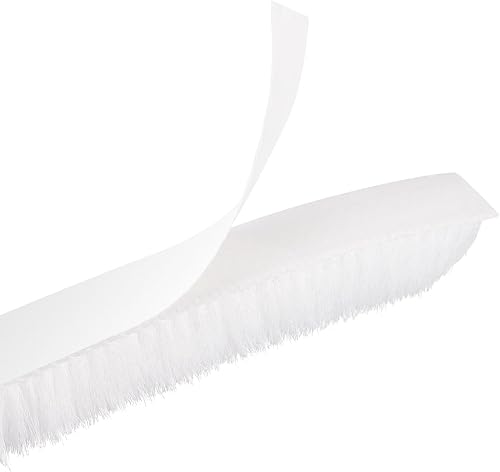 uxcell Burlete de agua, 40 pies de largo x 0.35 pulgadas de ancho x 0.35 pulgadas de alto, sello autoadhesivo, cepillo de barrido, blanco para