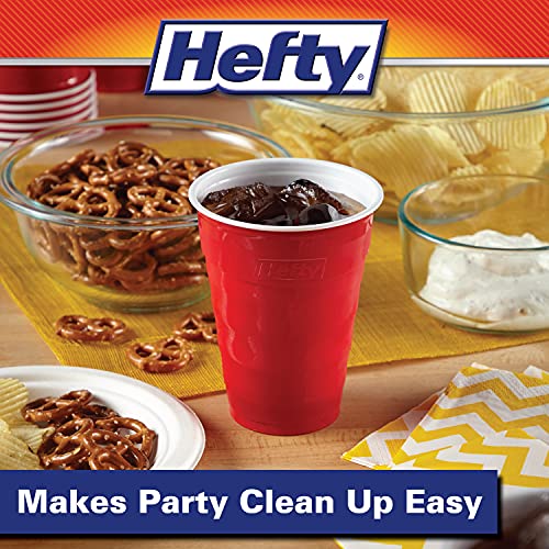 Hefty Party On Disposable Plastic Cups, Red, 18 Ounce, 25 Count (Pack Of 8), 200 Total #TOP2