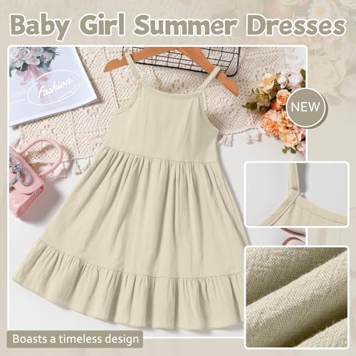 Baby Girl Toddler Dress Girls Summer Dresses Cotton Sleeveless Halter Tie Back Kid Ruffle Sundress Casual Party Beach3