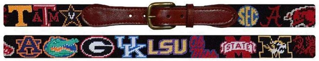 SEC Needlepoint Belt in Black by Smathers & Branson - Image 2