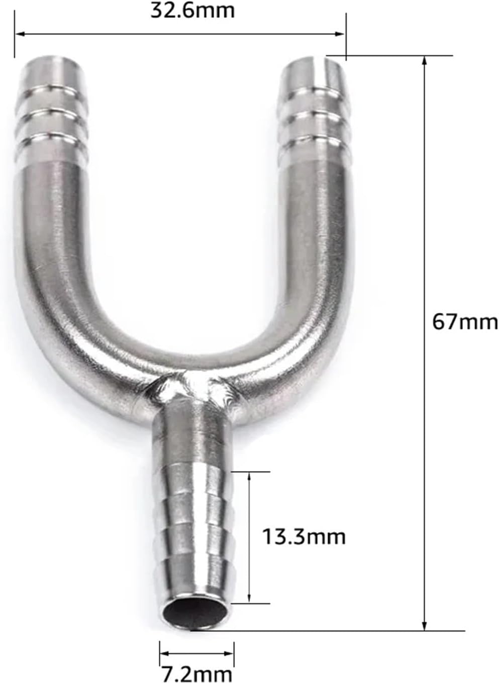 Stainless Steel U-Shaped Hose Barb Tee 3-Way Beer Hose Connector Fittings for Beer Line Home Brewing