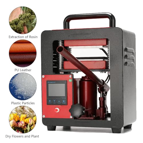 Máquina hidráulica del calor de la prensa de la colofonia de 5 toneladas con el temporizador del LCD 0-250C para la extracción de flores de estampado en caliente de las bolsas de cuero de la PU Contro