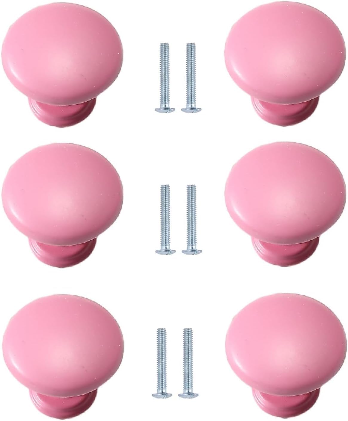 Tnbccxn Pink 27*27Mm Cabinet Handles, Cabinet Handles,6 Pack Wardrobe Knobs Cabinet Door Knobs Colored(Pink 27 * 27Mm)