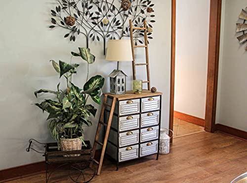 Rustic-Galvanized-Grey-House-Shaped-Double-Light-Table-Lamp-and-Accent-Light-Beige-Fabric-Shade-Mid-Century-Modern-Farmhouse-Decor-22-Inches-High Rustic Galvanized Grey House Shaped Double Light Table Lamp and Accent Light Beige Fabric Shade Mid Century Modern Farmhouse Decor 22 Inches High