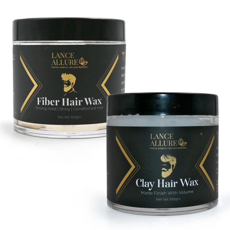 Image of Combo of Clay Hair Wax and Fiber Hair Wax| For Matte Finish and Strong Hold(Clay & Fiber )