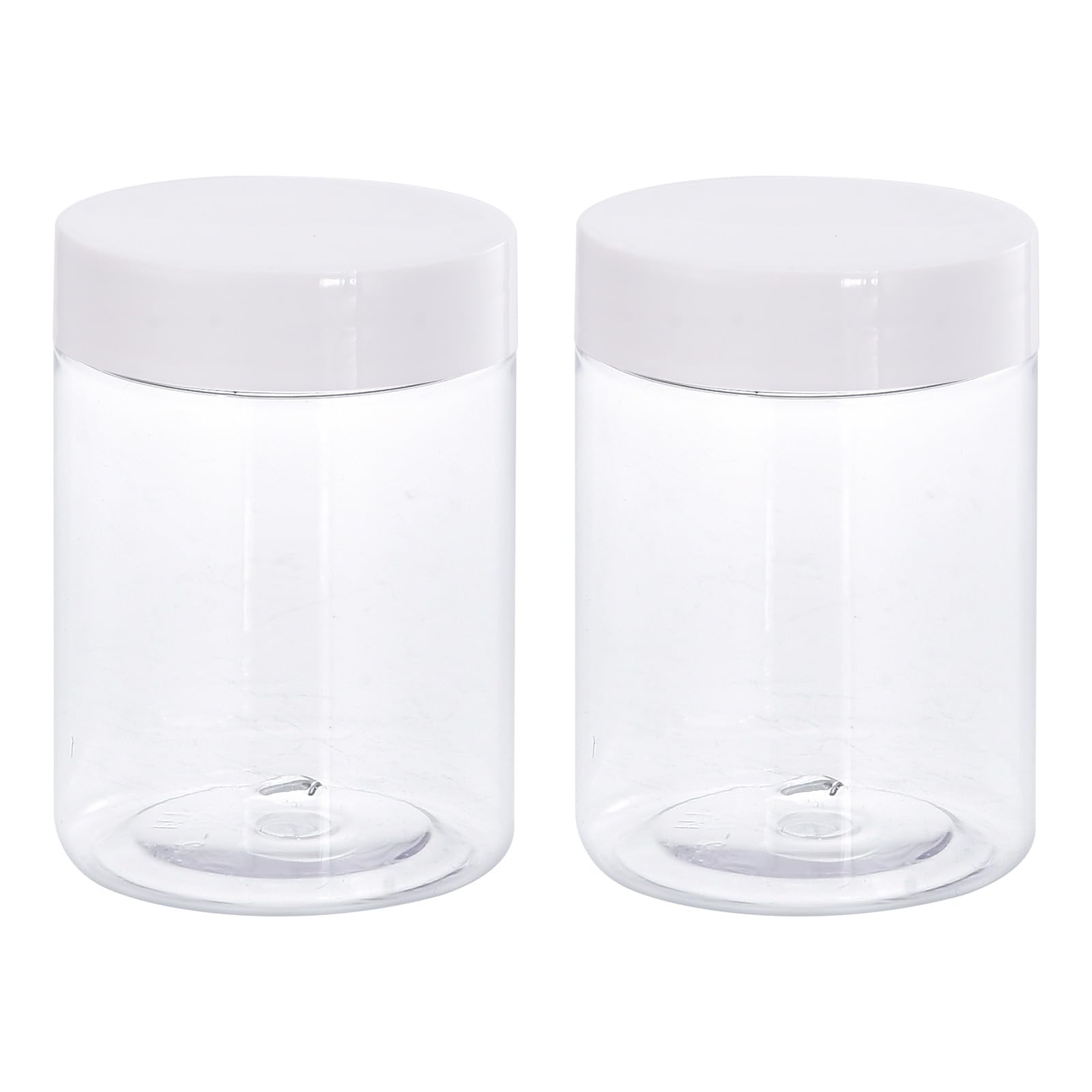 Bocaux ronds en plastique 300 ml avec couvercle blanc uxcell pour stockage lot de 2