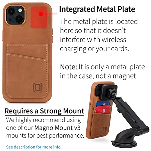 Étui portefeuille iPhone 14 Plus marron pour ranger deux cartes de crédit - 3