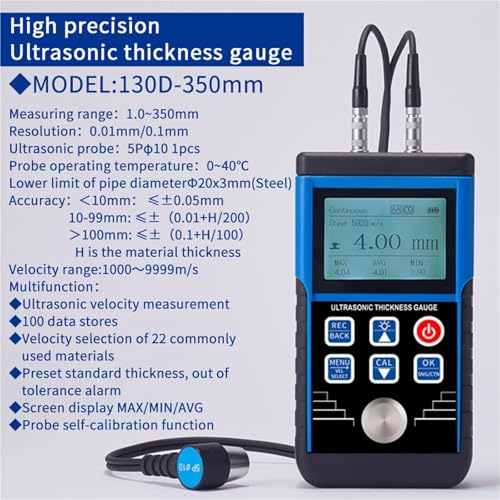 Medidor de Grosor Ultrasonico para Metal y Pintura de Autos (Azul) miniatura 3