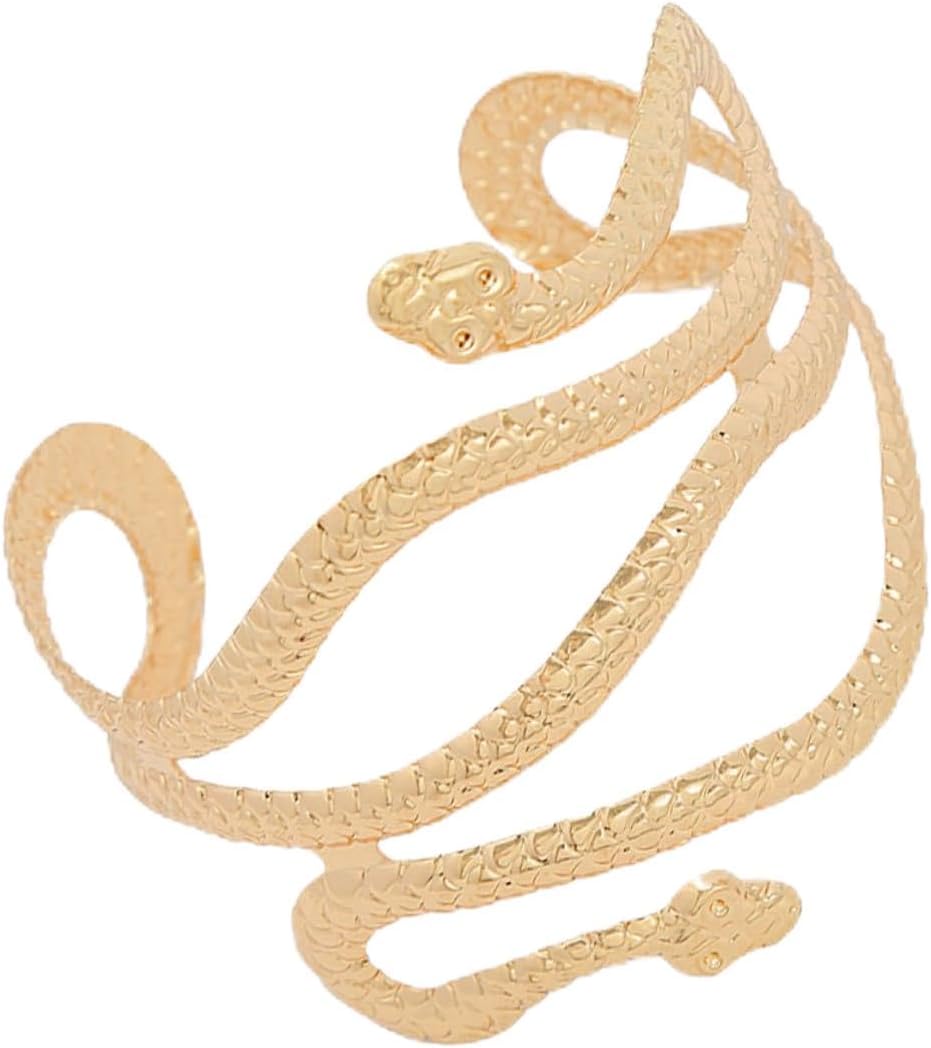 LIFKOME 1Pc Exaggerating Metal Punk Style Snake Design Armlet for Women Unique Jewelry for Parties Daily Wear Fashionable Grunge Accessory