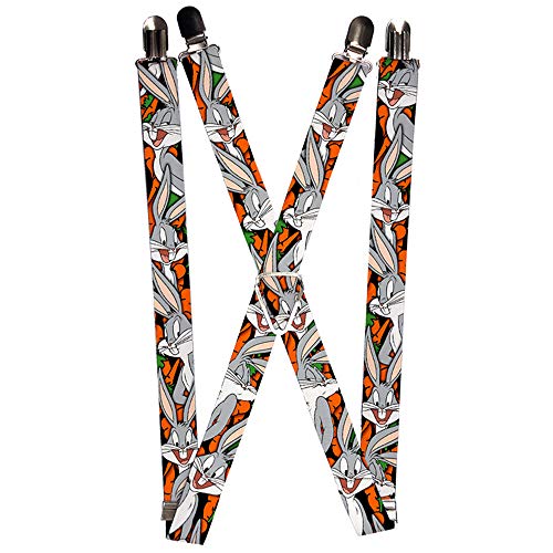Buckle-Down Tirantes Bugs Bunny para hombre, Multicolor, 3.5" x 2.5"