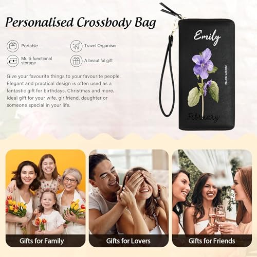 Image of GEEAD Custom Design Wristlet Wallets for Women PU Leather RFID Blocking Wallet