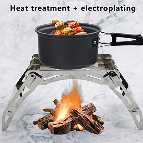 Support de cuisson compact pliable en acier inoxydable pour résoudre le manque de place en camping