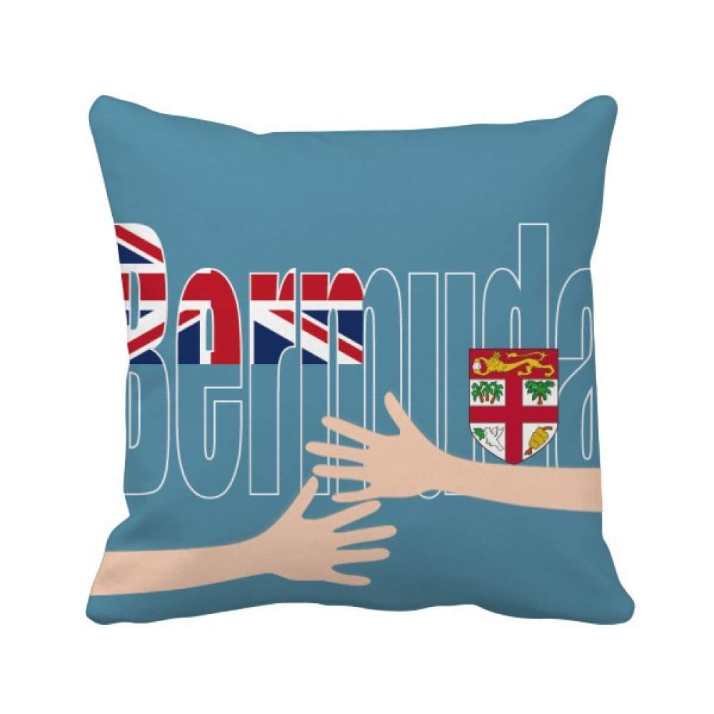 Coussin de pavillon des Bermudes carré housse de décoration nom pays