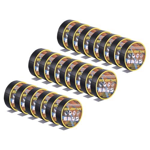 Image of PATIKIL 20 Pcs 1-9 /16 inchx15' Butyl Joist Tape for Decking Self-Adhesive Flashing Tape, Black