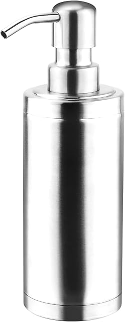Soap Dispenser Stainless Steel Hand Liquid Soap Bottle Shampoo Lotion Washing Up Liquid Dispenser for Bathroom Countertop Kitchen Laundry Room 300ML