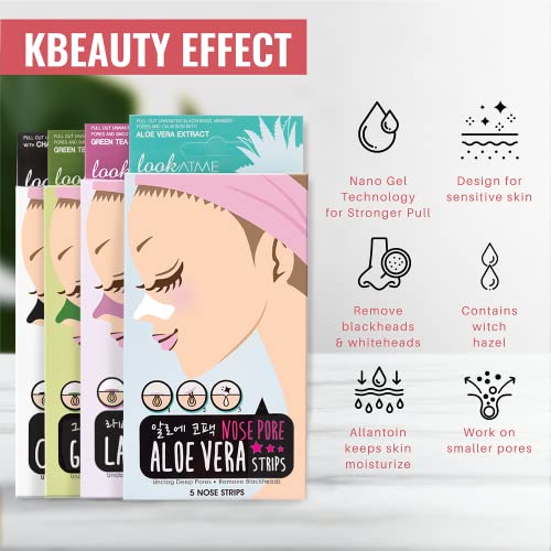 Look At Me Nose Pore Strips (2-Pack, 10 Nose Strips). Korean Skin Care Blackhead Remover With Green Tea. K Beauty Pore Cleaner And Pore Extractor. Acne Mask For Blackhead Removal. Adhesive Pore Mask. #TOP5