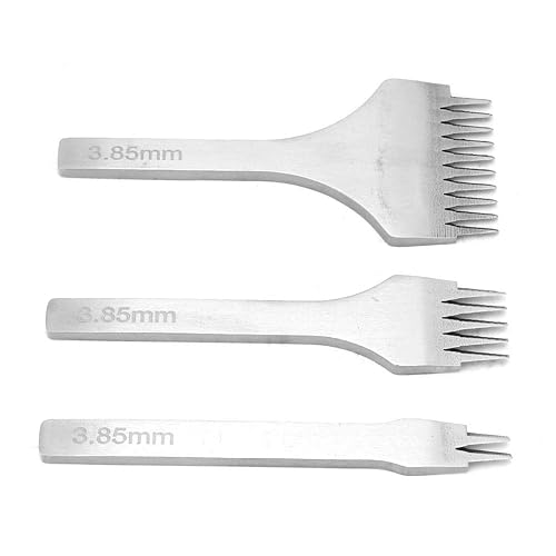 3 piezas de herramientas de artesanía de cuero, perforadores de agujero, herramienta de punzonado de costura de 2.7/3.0/3.38/0.152 in 2/5/10 puntas